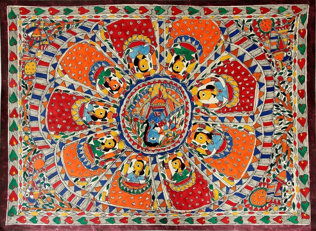 Madhu Bani Painting of Mithila- 10 unique craft forms of India